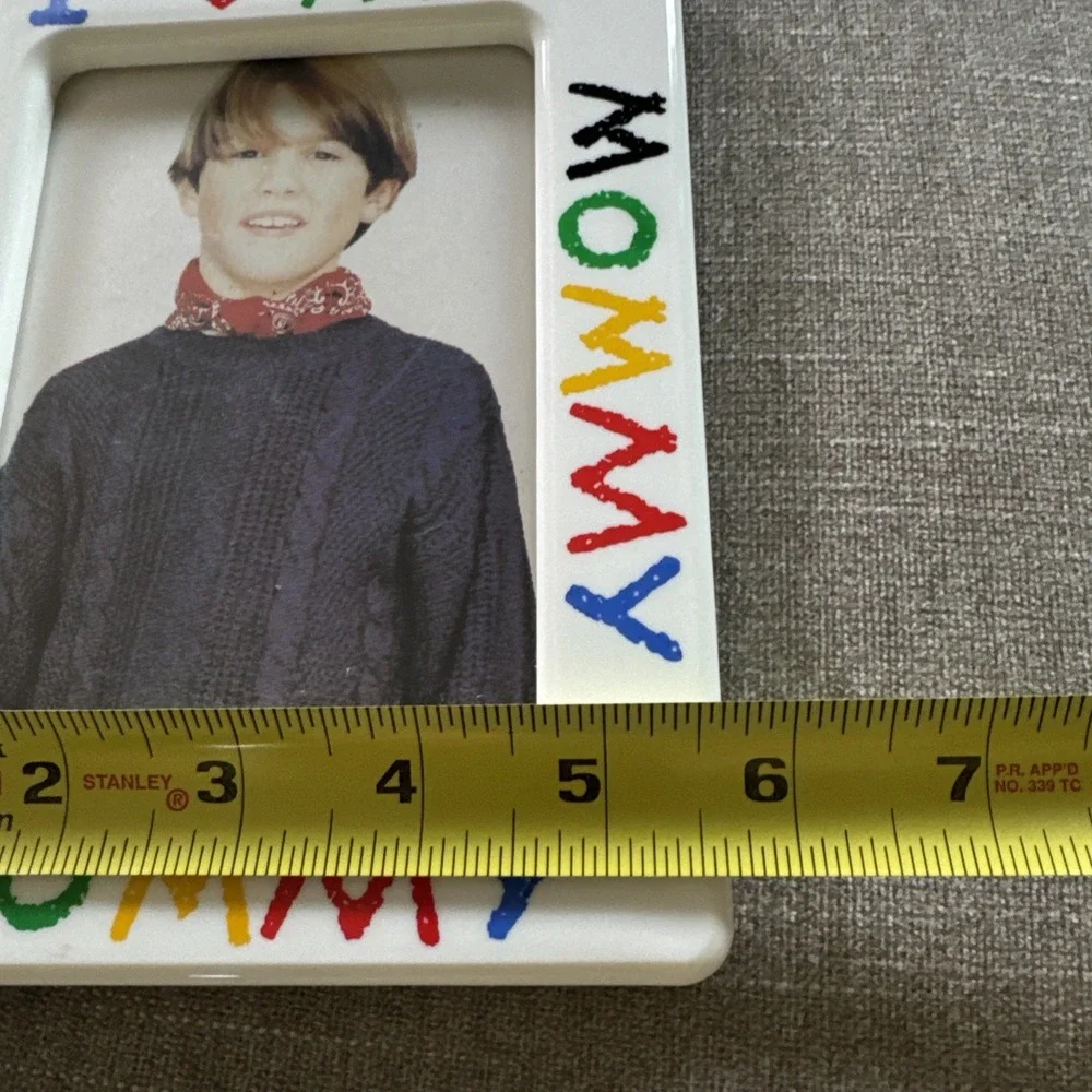 Vintage I Love My Mommy Plastic Picture Crayon Style Photo 3.5 x 5.25